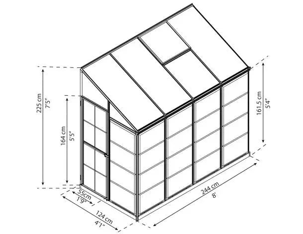 Leant To Grow Drivhus 3 M²