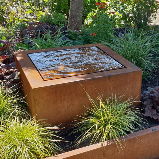 Vandbord Med LED Til Have I Corten Stål