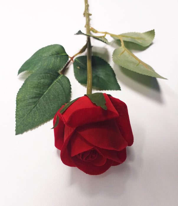 Rød Fløjl Kunstig Rosenstilk 45 Cm