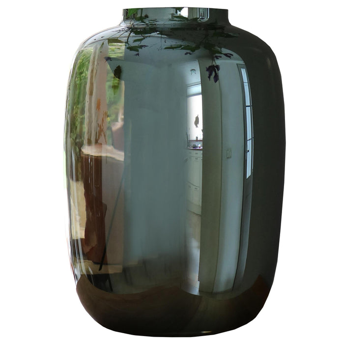 Grå Glasvase - H35Cm, Ø25Cm