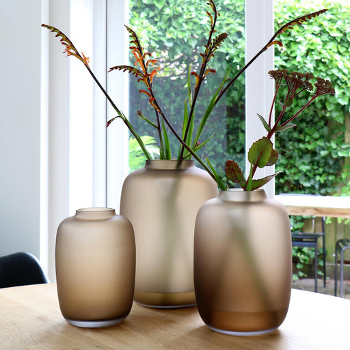 Taupe Glasvase - H35Cm, Ø25Cm