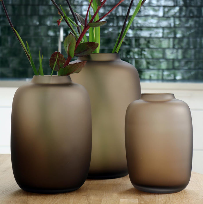 Taupe Glasvase - H35Cm, Ø25Cm