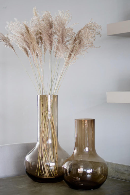 Taupe Glasvase - H37Cm, Ø25Cm